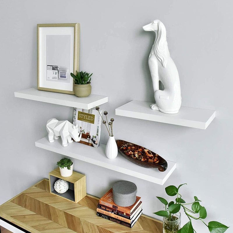 WELLAND Simons Floating Wall Shelf Ledge Shelves, 18-Inch, White Furniture > Shelving > Wall Shelves & Ledges WELLAND   