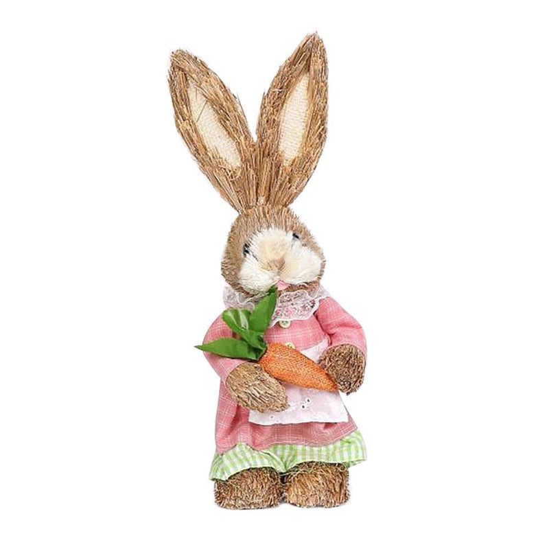 Wepro Easter Simulation Bunny Home Garden Bunny Decoration Creative Straw Bunny