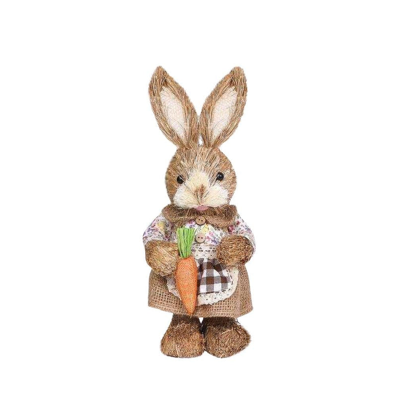 Wepro Easter Simulation Bunny Home Garden Bunny Decoration Creative Straw Bunny
