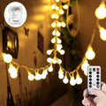 WERTIOO 33Ft 100 Leds Battery Operated String Lights Globe Fairy Lights with Remote Control for Outdoor/Indoor, Tent, Camping, Bedroom,Garden,Christmas Tree[8 Modes,Timer ] (Warm White) Home & Garden > Lighting > Light Ropes & Strings WERTIOO Warm White  