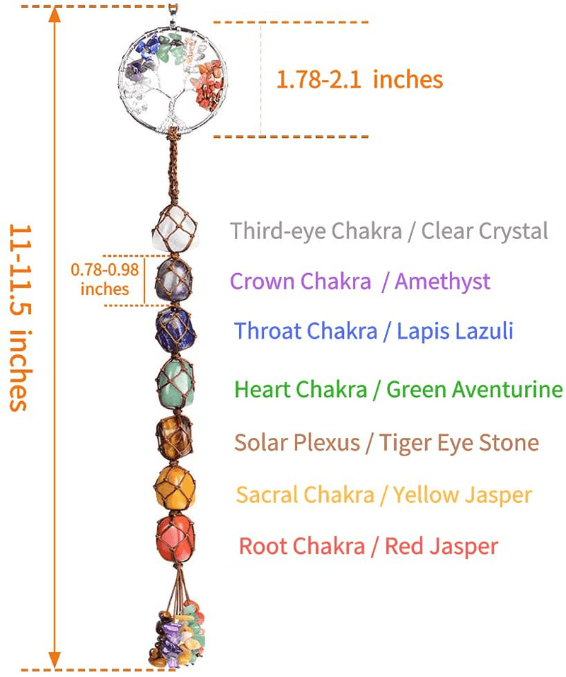 Weryerker Tree of Life Natural Healing Crystals 7 Chakra Hanging Ornament for Home Decoration Ornaments for Party Decor Home & Garden > Decor > Seasonal & Holiday Decorations Weryerker   