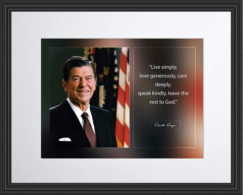 Wesellphotos Ronald Reagan Live Simply Poster, Print, Picture or Framed Photograph, Reagan Collection – Presidential Wall Art Decor and Gifts (11X14 Matted to 8X10 Framed) Home & Garden > Decor > Artwork > Posters, Prints, & Visual Artwork wesellphotos 11x14 Matted to 8x10 Framed  