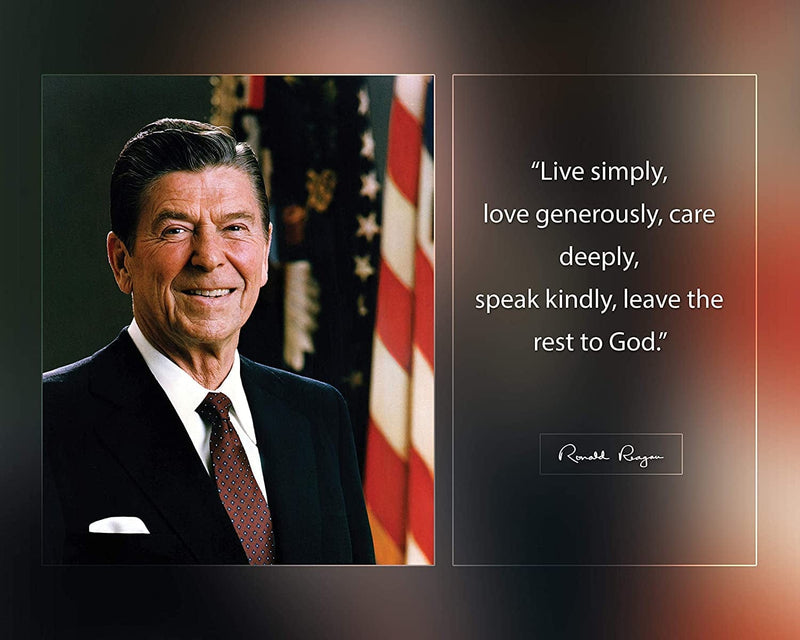 Wesellphotos Ronald Reagan Live Simply Poster, Print, Picture or Framed Photograph, Reagan Collection – Presidential Wall Art Decor and Gifts (11X14 Matted to 8X10 Framed) Home & Garden > Decor > Artwork > Posters, Prints, & Visual Artwork wesellphotos 8x10 Unframed Print  