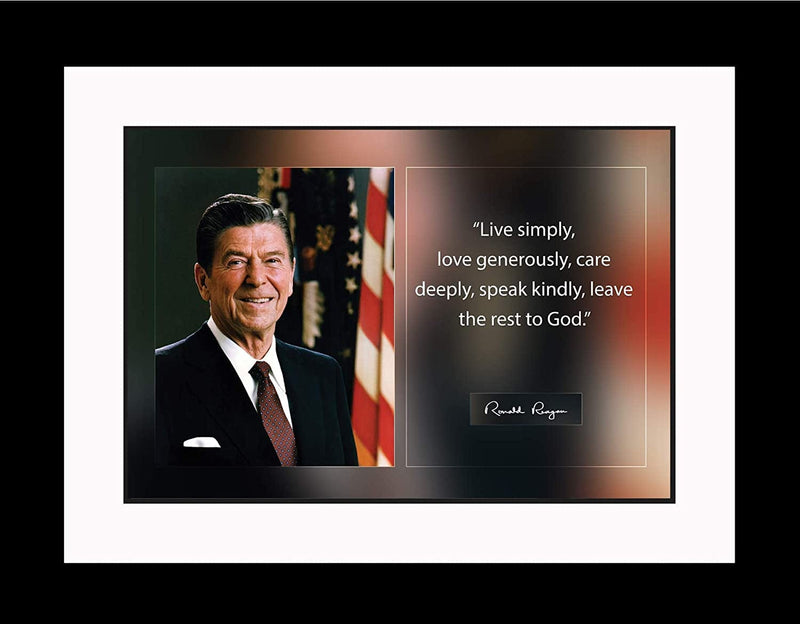 Wesellphotos Ronald Reagan Live Simply Poster, Print, Picture or Framed Photograph, Reagan Collection – Presidential Wall Art Decor and Gifts (11X14 Matted to 8X10 Framed) Home & Garden > Decor > Artwork > Posters, Prints, & Visual Artwork wesellphotos 20X26 Double Matted to 13x19 Framed  