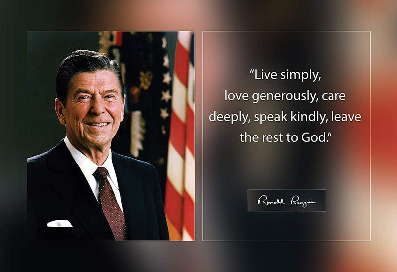 Wesellphotos Ronald Reagan Live Simply Poster, Print, Picture or Framed Photograph, Reagan Collection – Presidential Wall Art Decor and Gifts (11X14 Matted to 8X10 Framed) Home & Garden > Decor > Artwork > Posters, Prints, & Visual Artwork wesellphotos 13x19 Unframed Poster  