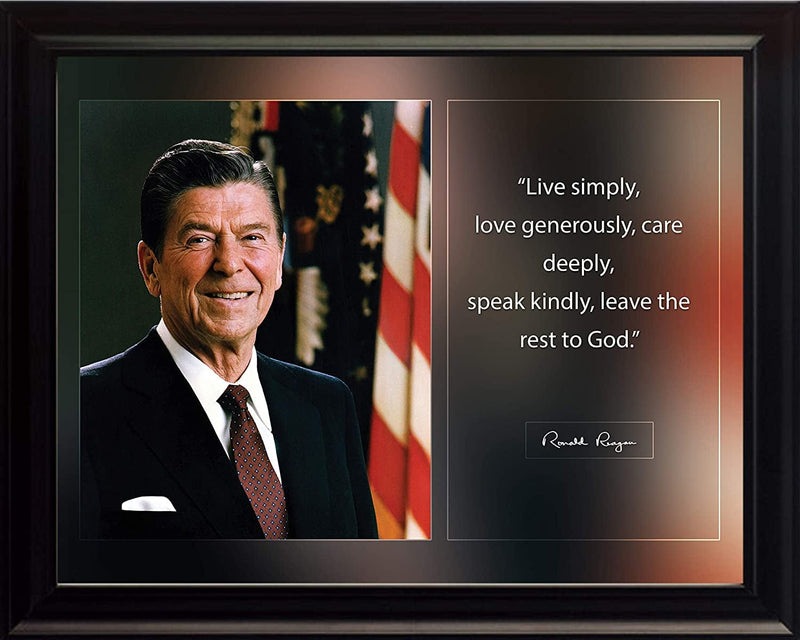 Wesellphotos Ronald Reagan Live Simply Poster, Print, Picture or Framed Photograph, Reagan Collection – Presidential Wall Art Decor and Gifts (11X14 Matted to 8X10 Framed) Home & Garden > Decor > Artwork > Posters, Prints, & Visual Artwork wesellphotos 8x10 Framed  