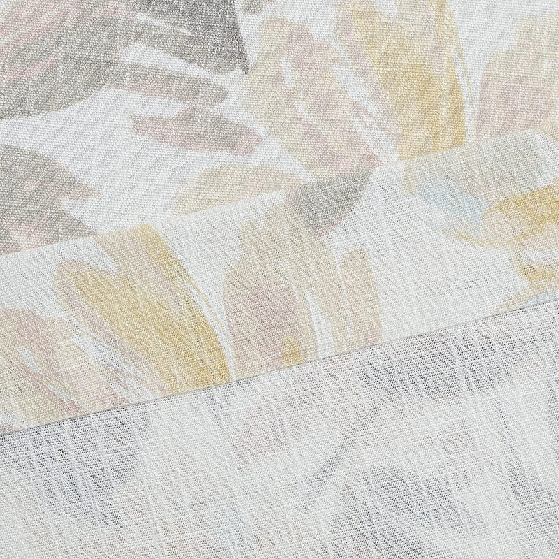 WEST LAKE Floral Curtains Yellow Gray Flower Leaf Linen Rayon Semi-Sheer Farmhouse Botanical Curtains 84 Inch Long Light Filtering Drapes Grommet Top Window Treatments for Bedroom Balcony W52Xl84X2 Home & Garden > Decor > Window Treatments > Curtains & Drapes WEST LAKE   