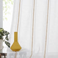 WEST LAKE Stripe Linen Sheer Curtain Grommets Top Pinstripes Rustic Farmhouse Semi Sheer Window Treatment Sets for Dining, Living Room, Bedroom, Gray and White Stripe, 52''X95'', 2 Pieces Home & Garden > Decor > Window Treatments > Curtains & Drapes WEST LAKE Linen 52''x95''x2 