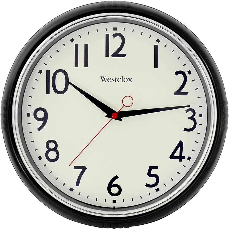 Westclox Retro 1950 Kitchen Wall Clock, 9.5-Inch, Red Home & Garden > Decor > Clocks > Wall Clocks Westclox Black 12 Inch 