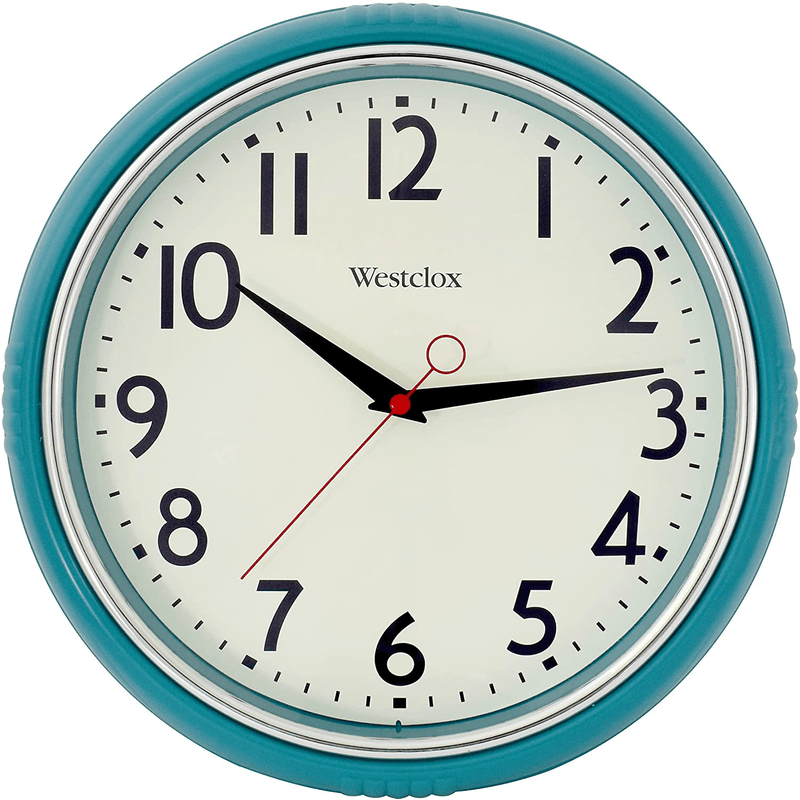 Westclox Retro 1950 Kitchen Wall Clock, 9.5-Inch, Red Home & Garden > Decor > Clocks > Wall Clocks Westclox Teal 12 Inch 
