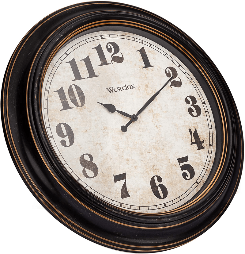 Westclox Traditional Large Wall Clock Battery-Operated Clock for Living Room, Bedroom, Office | Ideal Housewarming Gift (24 Inch, Black-Brown) Home & Garden > Decor > Clocks > Wall Clocks Westclox   