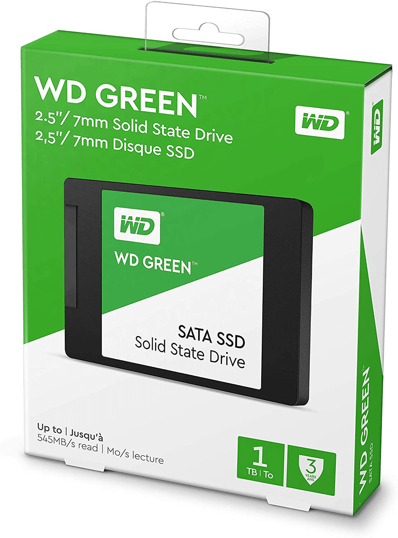 Western Digital 1TB WD Green Internal PC SSD Solid State Drive - SATA III 6 Gb/s, 2.5"/7mm, Up to 550 MB/s - WDS100T2G0A Electronics > Electronics Accessories > Computer Components > Storage Devices Western Digital   