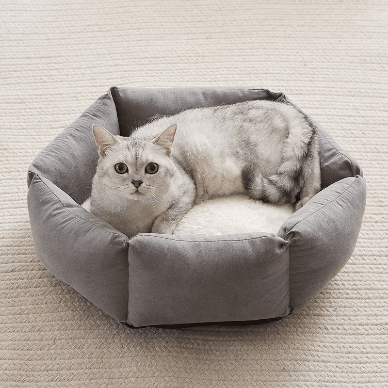 Western Home Cat Beds for Indoor Cats Dogs, Kitty Puppy Kitten Bed round Soft Plush Flannel Pet Cushions Beds Washable Animals & Pet Supplies > Pet Supplies > Cat Supplies > Cat Beds WESTERN HOME WH   