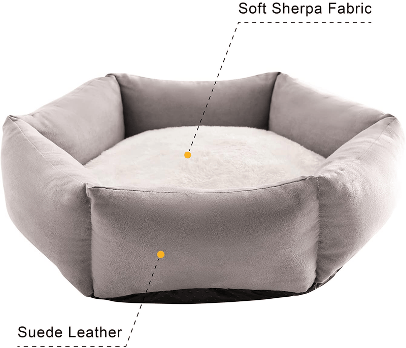 Western Home Cat Beds for Indoor Cats Dogs, Kitty Puppy Kitten Bed round Soft Plush Flannel Pet Cushions Beds Washable