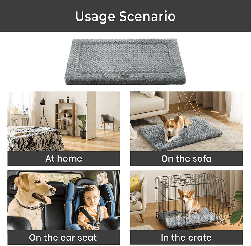Western Home Dog Crate Bed for Small Medium Large & Extra Large Dogs/Cats up to 50/75/100 Lbs, Calming Dog Beds for Sleeping & Anti-Anxiety Pet Beds, Waterproof Bottom and Anti-Slip Thin Dog Pad