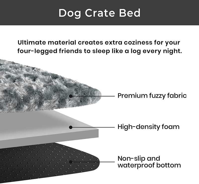 Western Home Dog Crate Bed for Small Medium Large & Extra Large Dogs/Cats up to 50/75/100 Lbs, Calming Dog Beds for Sleeping & Anti-Anxiety Pet Beds, Waterproof Bottom and Anti-Slip Thin Dog Pad