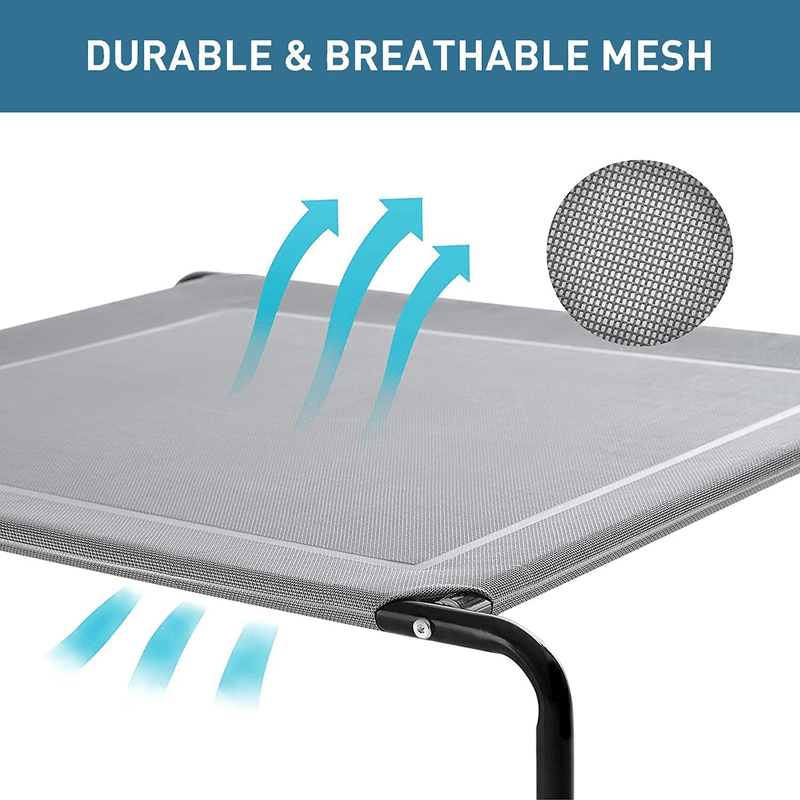 Western Home Elevated Dog Bed Cot with Bolster , Raised Outdoor Dog Bed for Large Dogs, Slightly Chew Proof Cooling Washable Pet Cot with Breathable Mesh, Skid-Resistant Feet, Grey Animals & Pet Supplies > Pet Supplies > Dog Supplies > Dog Beds WESTERN HOME WH   