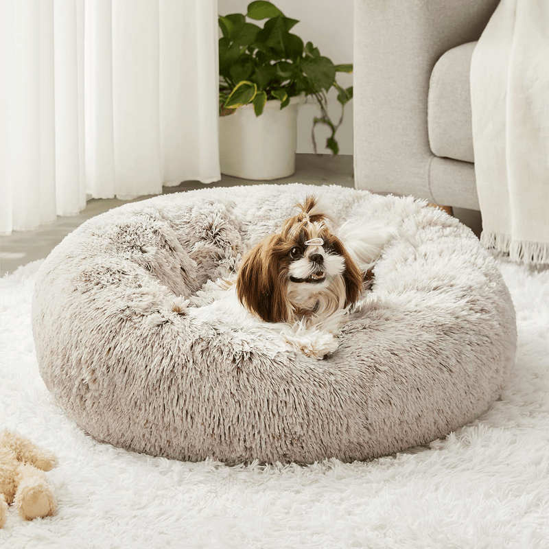 Western Home Faux Fur Dog Bed & Cat Bed, Original Calming Dog Bed for Small Medium Pet, anti Anxiety Donut Cuddler round Warm Bed for Dogs with Fluffy Comfy Plush Kennel Cushion(20",24",27") Animals & Pet Supplies > Pet Supplies > Dog Supplies > Dog Beds WESTERN HOME WH   