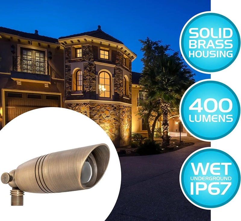 Westgate LED Low Voltage Landscape Lights - Directional Landscape Spotlight- Antique Bronze Finish 5W LED Bulb - All Accessories Included (12)