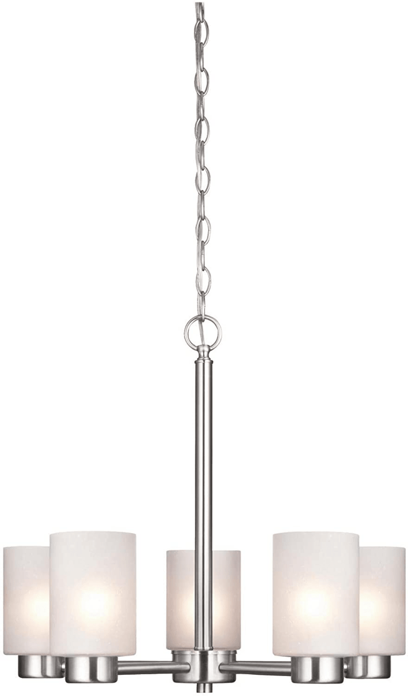 Westinghouse Lighting 6227400 Sylvestre Five-Light Interior Chandelier, Brushed Nickel Finish with Frosted Seeded Glass, 5 Home & Garden > Lighting > Lighting Fixtures > Wall Light Fixtures KOL DEALS   
