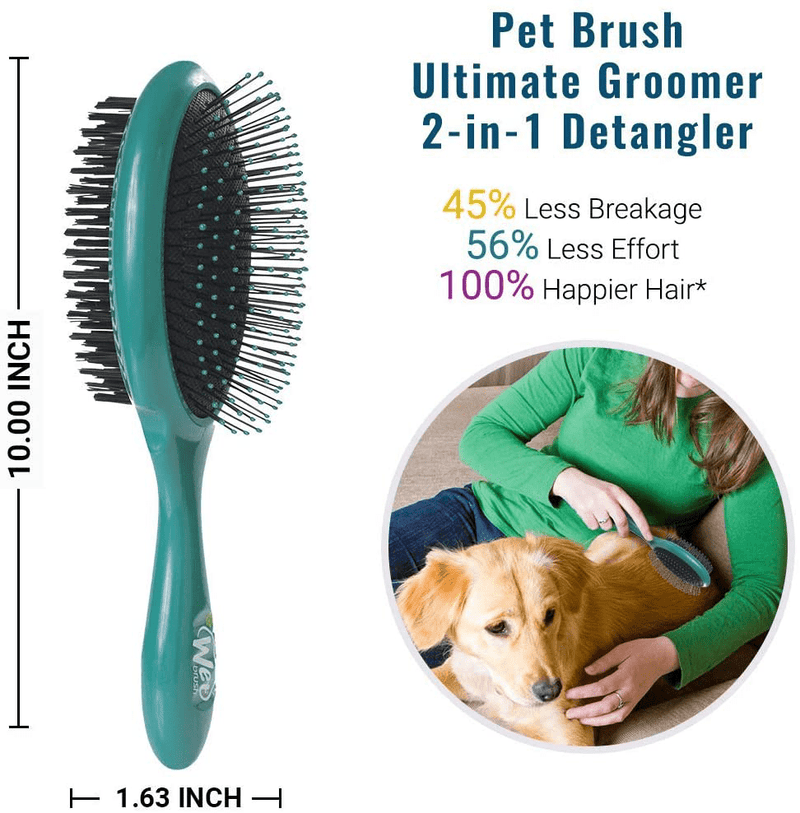 Wet Brush Pet Brush Ultimate Groomer 2-in-1 Detangler - Teal Animals & Pet Supplies > Pet Supplies > Cat Supplies Wet Brush   