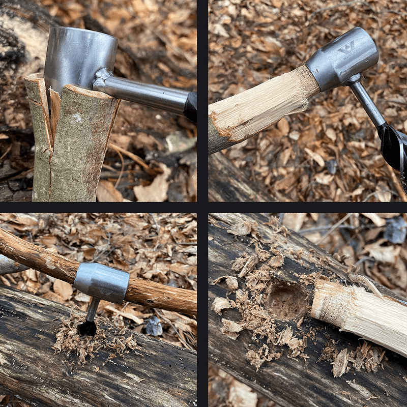WEYLAND Survival Settlers Tool Bushcraft Hand Auger Wrench - Bushcraft Gear and Equipment Scotch Eye Wood Drill Peg and Manual Hole Maker Multitool for Camping, Bushcrafting and Outdoor Backpacking. Sporting Goods > Outdoor Recreation > Camping & Hiking > Camping Tools WEYLAND   