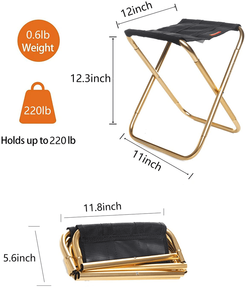 WFORY Mini Folding Camping Stool Lightweight Portable Folding Camp Chair Foldable Outdoor Chairs for BBQ Camping Fishing Travel Hiking