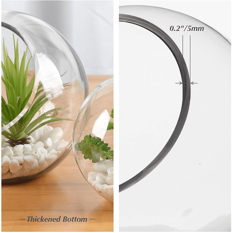 WGV Slant Cut Bowl Glass Vase, Width 9", Height 9", Clear Round Globe Planter Terrarium Orb, Candy Dish, Fruit Jar, Floral Container for Home Office Decor, 1 Piece Animals & Pet Supplies > Pet Supplies > Reptile & Amphibian Supplies > Reptile & Amphibian Habitats WGVI   