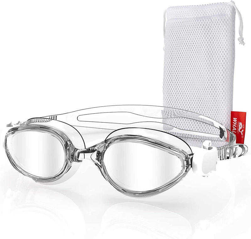 Whale Unisex-Adult Swim Goggles,Anti-Fog Swimming Goggles No Leaking for Men Women Youth Sporting Goods > Outdoor Recreation > Boating & Water Sports > Swimming > Swim Goggles & Masks Whale Clear Frame/Mirror Silver Lens  