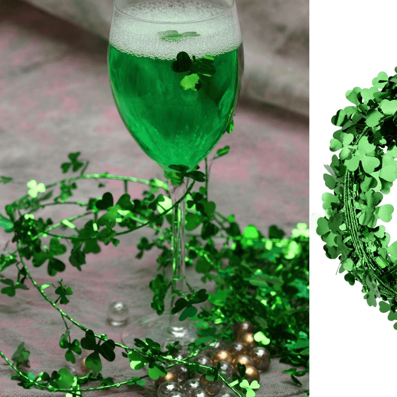 Whaline 3 Pack St. Patrick’S Day Green Tinsel Garland Include Shamrock Wreath, Wire Garland and Leprechaun Hat for Irish St Patrick Party Favor Home Wall Decorations Arts & Entertainment > Party & Celebration > Party Supplies Whaline   