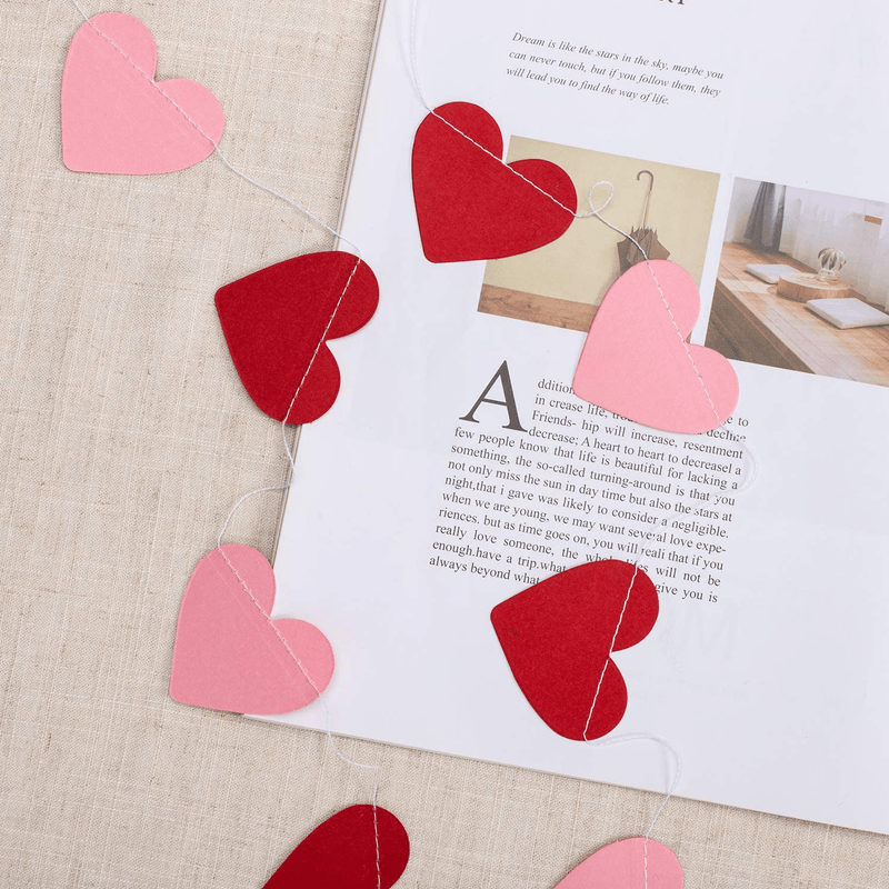 Whaline Valentine'S Day Heart Garland Valentines Bunting Banners String for Wedding, Party, Bridal Shower, Engagement, Home Decorations, Pack of 4 Arts & Entertainment > Party & Celebration > Party Supplies Whaline   