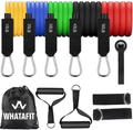 Whatafit Resistance Bands Set (11pcs), Exercise Bands with Door Anchor, Handles, Carry Bag, Legs Ankle Straps for Resistance Training, Physical Therapy, Home Workouts  Whatafit Multi  
