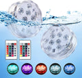 WHATOOK Underwater Submersible LED Lights for Bath Tub Waterproof Battery Operated Remote Control Wireless LED Lights for Hot Tub, Pond, Pool, Fountain, Waterfall, Aquarium, Party, Vase Base, 2 Pack Home & Garden > Pool & Spa > Pool & Spa Accessories WHATOOK Pond Lights-2pack  