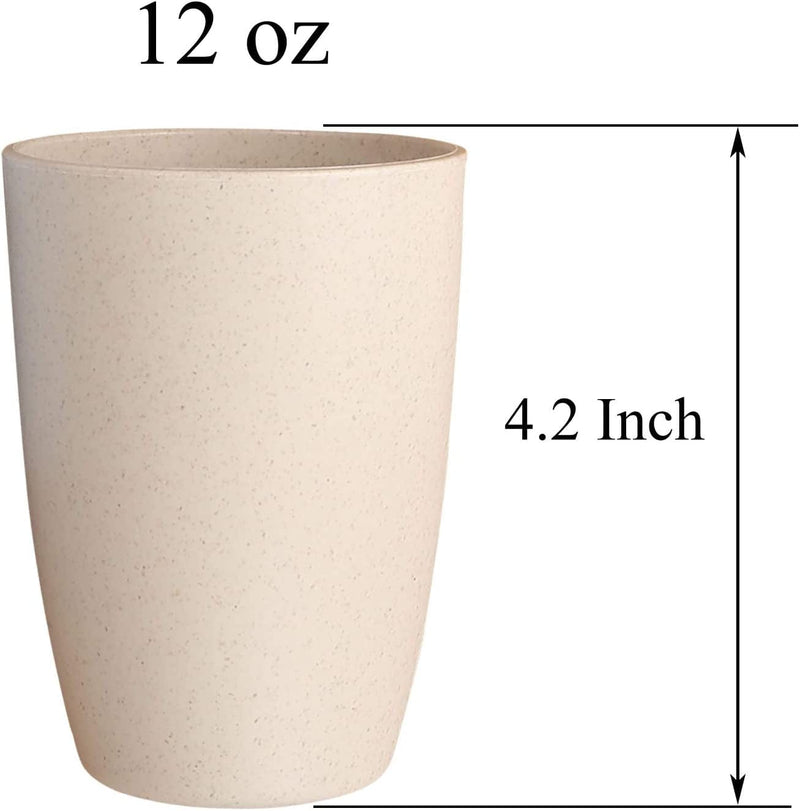 Wheat Straw Unbreakable Cup (12 Oz) - Reusable Drinking Glasses Set of 5 - Dishwasher Safe Tumbler - BPA Free & Eco-Friendly (5Pcs) Home & Garden > Kitchen & Dining > Tableware > Drinkware LuckyZone   