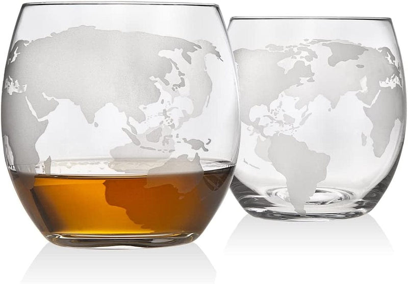 Whiskey Decanter Globe Set with 2 Etched Whiskey Glasses - for Liquor Scotch Bourbon Vodka, Gifts for Men - 850Ml Home & Garden > Kitchen & Dining > Barware Godinger   
