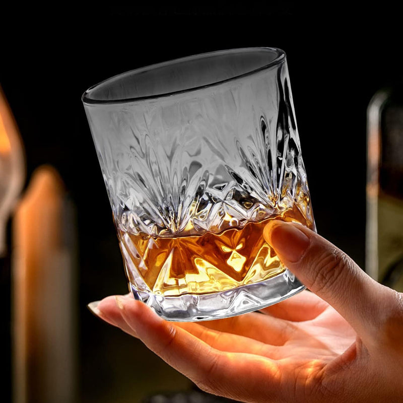Whiskey Glass Set of 4, Old Fashioned Glasses with Gift Box, 10Oz Rocks Glasses Barware for Whiskey, Bourbon, Scotch and Liquor Drinks, Gift for Men Home & Garden > Kitchen & Dining > Barware Rosoenvi   