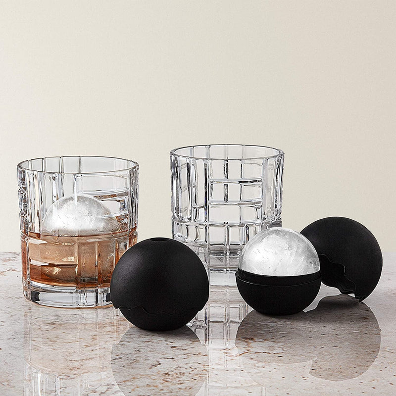 Whiskey Glasses Barware Set - 2 Old Fashioned Glasses with 2 Chilled Whisky Ice Ball Molds Home & Garden > Kitchen & Dining > Barware Godinger   