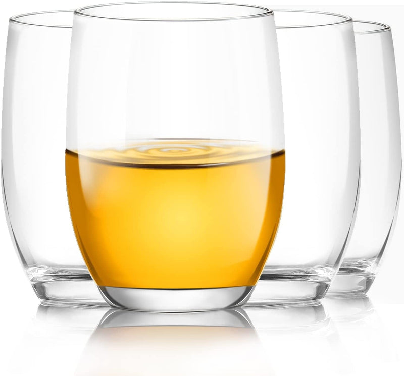 Whiskey Glasses, Old Fashioned Glasses Set of 4, Rocks Barware for Scotch, Bourbon, Cocktail Drinks and Liquor, Perfect for Party, Bars, Restaurants and Home (9.5Oz) Home & Garden > Kitchen & Dining > Barware ESFIVHO Basic Stemless Glasses  