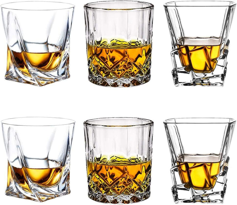 Whiskey Glasses Set of 6, Classic Stylish Design, 10 Oz Rocks Barware for Scotch, Bourbon, Liquor and Cocktail Drinksm, Double Old Fashioned Glasses Present Home & Garden > Kitchen & Dining > Barware LANSHI cup-3  