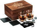 Whiskey Rocks Glasses Gift Set - Heavy Base Crystal Glass for Scotch Bourbon Drinker - Whisky Chilling Stones in Wooden Gift Box - Burbon Gift Set for Men - Idea for Birthday, Anniversary Fathers Day Home & Garden > Kitchen & Dining > Barware W WHISKOFF Best Seller: Square Glass  