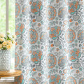 White Grey Blackout Curtains for Bedroom 84 Inch Length Floral Printed Living Room Curtain Panels for Farmhouse Décor Blossom Thermal Energy Efficient Light Blocking Window Curtain 50"W 2Pcs Home & Garden > Decor > Window Treatments > Curtains & Drapes FMFUNCTEX Jacobean/ Orange 50"W x 84"L 