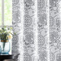White Grey Blackout Curtains for Bedroom 84 Inch Length Floral Printed Living Room Curtain Panels for Farmhouse Décor Blossom Thermal Energy Efficient Light Blocking Window Curtain 50"W 2Pcs Home & Garden > Decor > Window Treatments > Curtains & Drapes FMFUNCTEX Jacobean/ Grey 50"W x 63"L 
