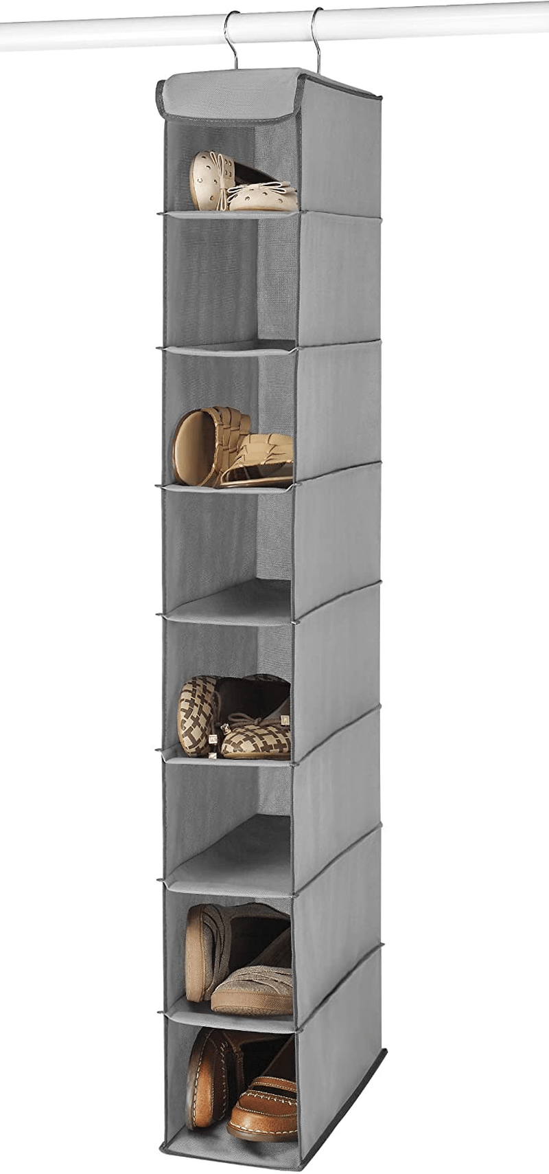 Whitmor Hanging Shoe Shelves - 8 Section - Closet Organizer - Grey Furniture > Cabinets & Storage > Armoires & Wardrobes Whitmor   