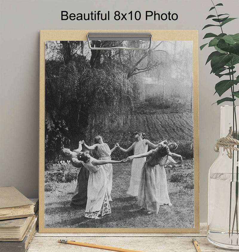 Wiccan Decor - Witch Coven - Wicca Decor - Gift for Witchcraft and Black Magic Fans - Gothic Wall Art - Goth Room Decor - Creepy Scary Vintage Picture Photo - Halloween Decorations Arts & Entertainment > Party & Celebration > Party Supplies Yellowbird Art & Design   