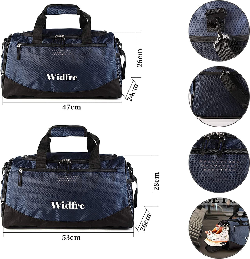 Widfre Sports Gym Bags Duffle Bag for Travel, Daily Use, TPU Waterproof Pocket, Shoes Compartment, Women and Men Home & Garden > Household Supplies > Storage & Organization Widfre   