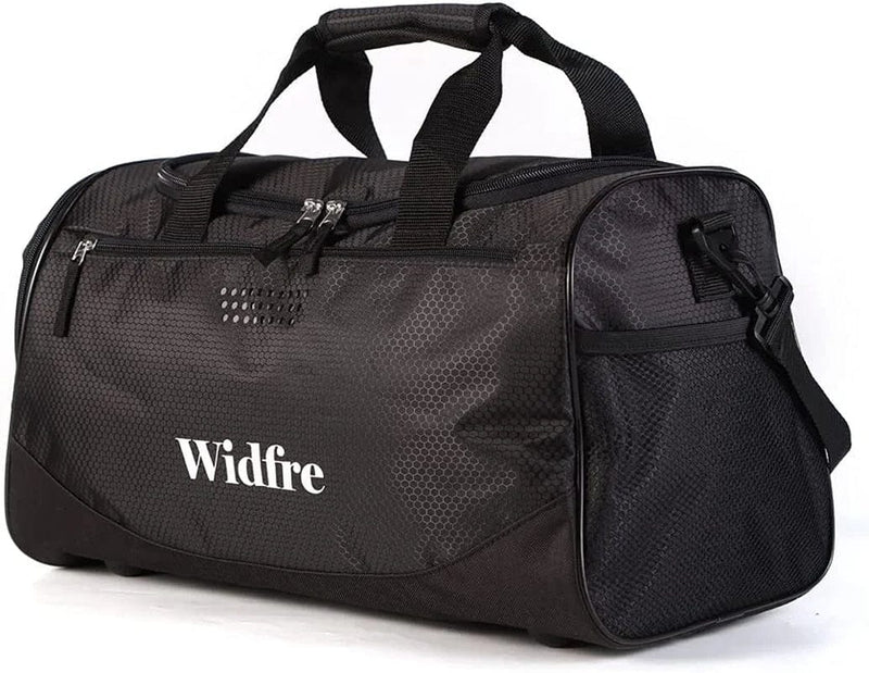 Widfre Sports Gym Bags Duffle Bag for Travel, Daily Use, TPU Waterproof Pocket, Shoes Compartment, Women and Men Home & Garden > Household Supplies > Storage & Organization Widfre Black Medium Size 