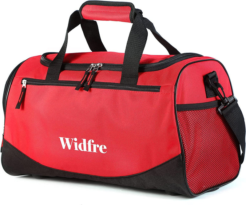 Widfre Sports Gym Bags Duffle Bag for Travel, Daily Use, TPU Waterproof Pocket, Shoes Compartment, Women and Men Home & Garden > Household Supplies > Storage & Organization Widfre Black/Red Medium Size 