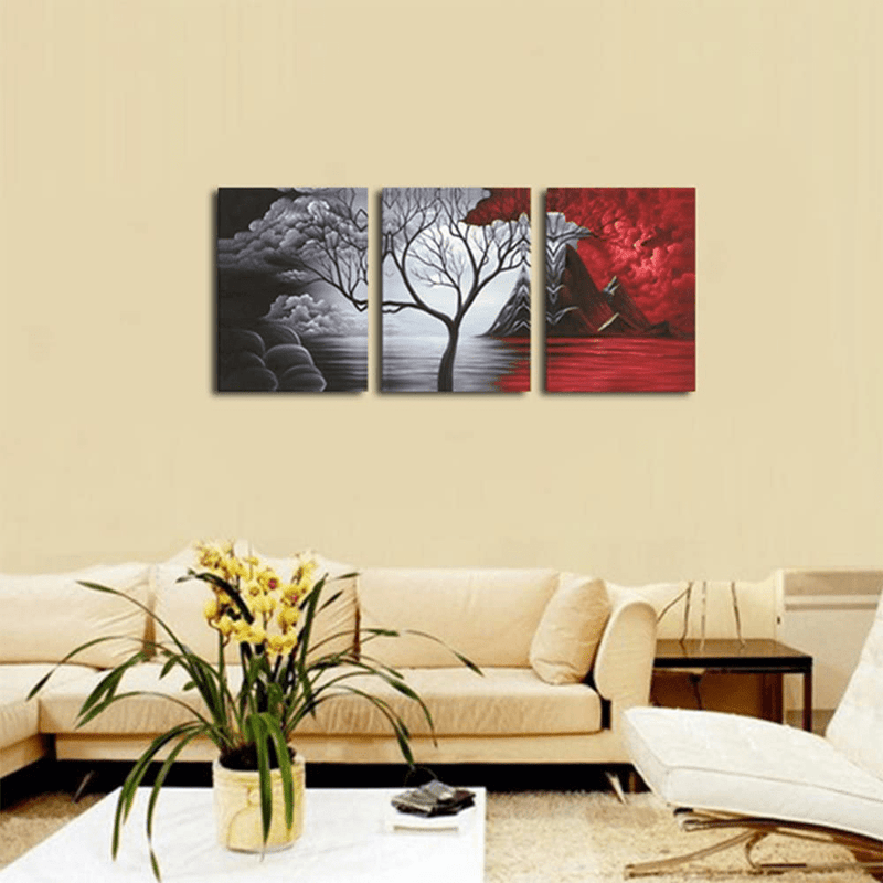 Wieco Art the Cloud Tree Wall Art Oil Paintings Giclee Landscape Canvas Prints for Home Decorations, 3 Panels Home & Garden > Decor > Artwork > Posters, Prints, & Visual Artwork Wieco Art   