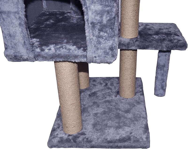 WIKI 002G Cat Tree Has Scratching Toy with a Ball Activity Centre Cat Tower Furniture Jute-Covered Scratching Posts Grey Animals & Pet Supplies > Pet Supplies > Cat Supplies > Cat Beds WIKI   