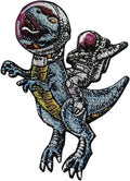 Wikineon Iron on Embroidered Patch, Cat with Knife - Appliable to Badge Iron on Sew on Emblem Patch DIY Accessories Perfect for Jackets, Clothes, Hats & Jeans Sporting Goods > Outdoor Recreation > Winter Sports & Activities Wikineon Outer Space Astronaut Dinosaur Patch  